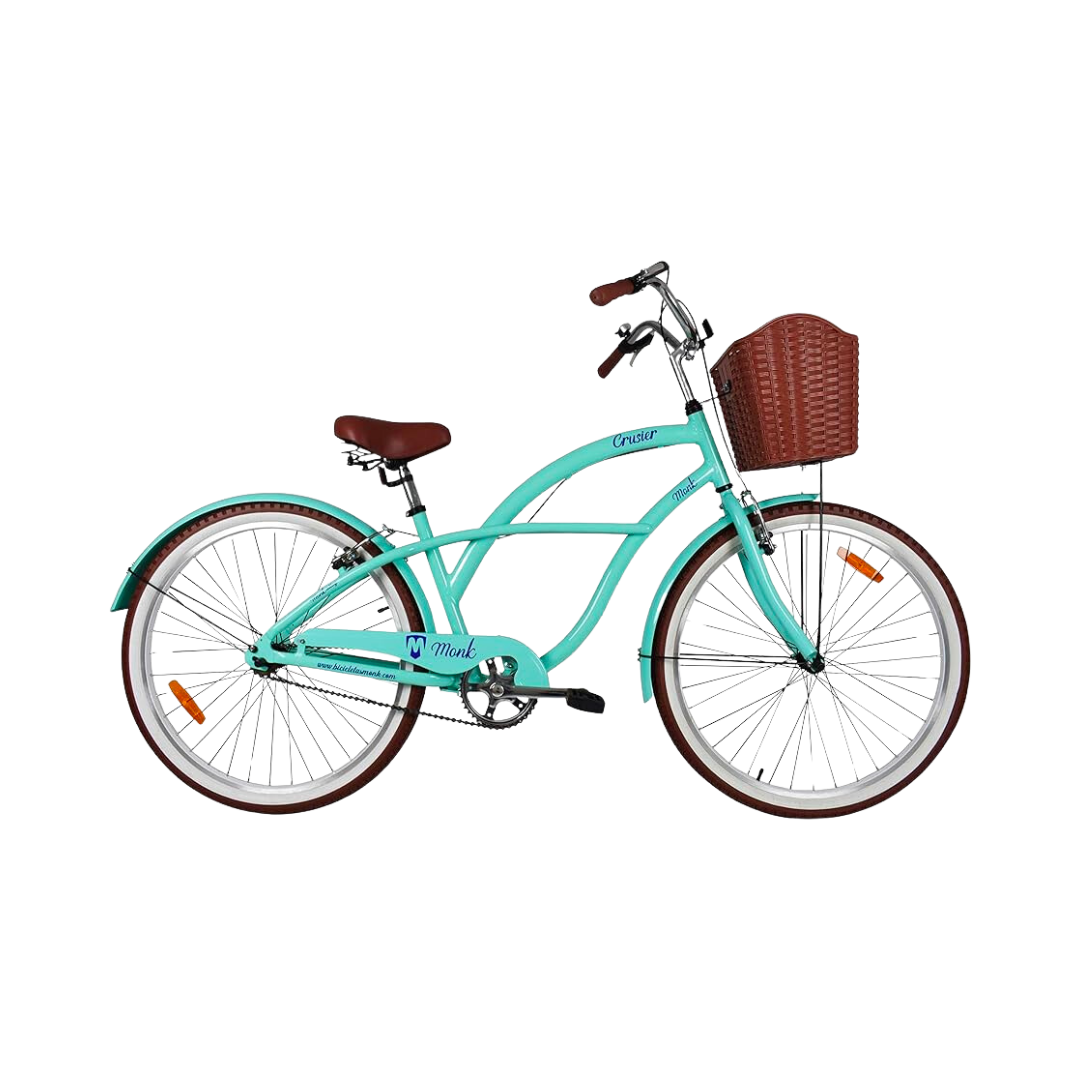 Tiffany coloured Beach Cruiser bicycle to rent in Tulum.